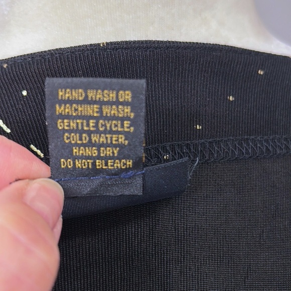 VTG Size 1X Black Art To Wear Knit Metallic Print Lightweight Open Cardigan - Picture 13 of 13